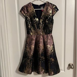 Vince Camuto Metallic Fit and Flare with pockets
